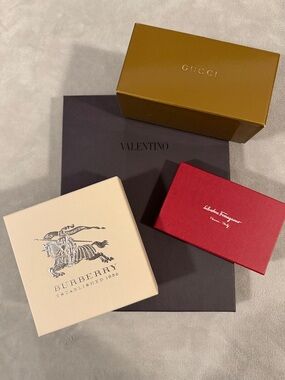 Valentino, Burberry, Salvatore Ferragamo & Gucci Boxes